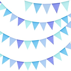 image:imageG2PLUS PreStrung Burlap Pennant Banners 39Ft Green Fabric Triangle Flag Bunting 36Pcs Pennant Banner Flags Garland for Golf Theme Party Birthday Wedding Baby Shower Party DecorationsBlue