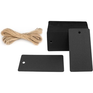 image:imageG2PLUS Price Tags with String 24x47 in Blank Labeling Tags White Paper Hang Tag with Reinforced Hole for Shipping Clothing Pricing Marking Gift WrappingBlack100pcs