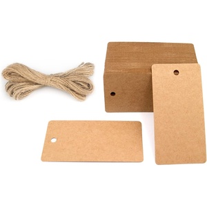 image:imageG2PLUS Price Tags with String 24x47 in Blank Labeling Tags White Paper Hang Tag with Reinforced Hole for Shipping Clothing Pricing Marking Gift WrappingBrown100pcs