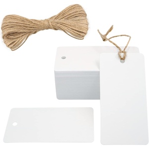 image:imageG2PLUS Price Tags with String 24x47 in Blank Labeling Tags White Paper Hang Tag with Reinforced Hole for Shipping Clothing Pricing Marking Gift WrappingWhite100pcs