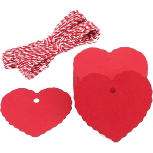 image:imageG2PLUS Red Gift Tags with String 100PCS Heart Gift Tags 235 x 216 in Blank Paper Hang Tag Valentines Heart Shaped Gift Name Label Tag for Gift Wrapping Valentine Wedding Party FavorsRed