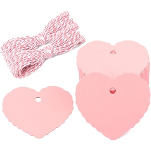 image:imageG2PLUS Red Gift Tags with String 100PCS Heart Gift Tags 235 x 216 in Blank Paper Hang Tag Valentines Heart Shaped Gift Name Label Tag for Gift Wrapping Valentine Wedding Party FavorsPink