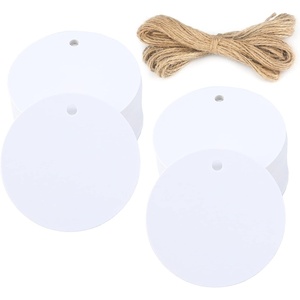 image:imageG2PLUS Round Gift Tags with String25 Inches Blank Circle Kraft Paper Tags 100 PCS Large Round Craft Labeling Tag for Wedding Birthday Christmas Party FavorsWhite