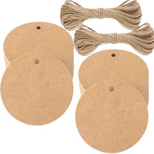 image:imageG2PLUS Round Gift Tags with String25 Inches Blank Circle Kraft Paper Tags 100 PCS Large Round Craft Labeling Tag for Wedding Birthday Christmas Party FavorsKraft