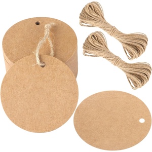 image:imageG2PLUS Round Gift Tags with String25 Inches Blank Circle Kraft Paper Tags 100 PCS Large Round Craft Labeling Tag for Wedding Birthday Christmas Party FavorsBrown