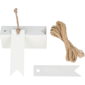 image:imageG2PLUS Small Merry Christmas Tags  100Pcs Deer Kraft Paper Gift Tags with String for Gift Wrapping Goodies Bags Christmas Holiday Party Favors28x08Small White Blank Tags
