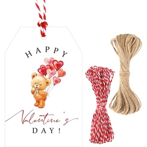 image:imageG2PLUS StPatricks Day Tags  50Pcs Happy StPatricks Day Tags with String A Lucky Treat for Someone Sweet Shamrock Gift Wrapping Tag for Irish Party FavorsBear Happy Valentines
