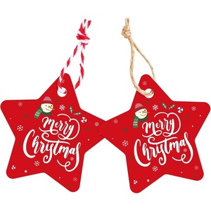 image:imageG2PLUS Star Gift Tags 100PCS Blank Star Shaped Tags Kraft Paper Gift Tag with String for Present Wrapping Wedding Graduation Christmas Party Favors BlackRed Christmas Star
