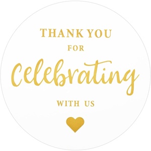 image:imageG2PLUS Thank You Stickers 120PCS Thank You for Celebrating with Us Stickers 2 Round Gold Foil Envelope Seals Labels for Birthday Wedding Graduation Party FavorsThank You for Celebrating with Us Stickers