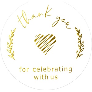 image:imageG2PLUS Thank You Stickers 120PCS Thank You for Celebrating with Us Stickers 2 Round Gold Foil Envelope Seals Labels for Birthday Wedding Graduation Party FavorsThank You for Celebrating with Us