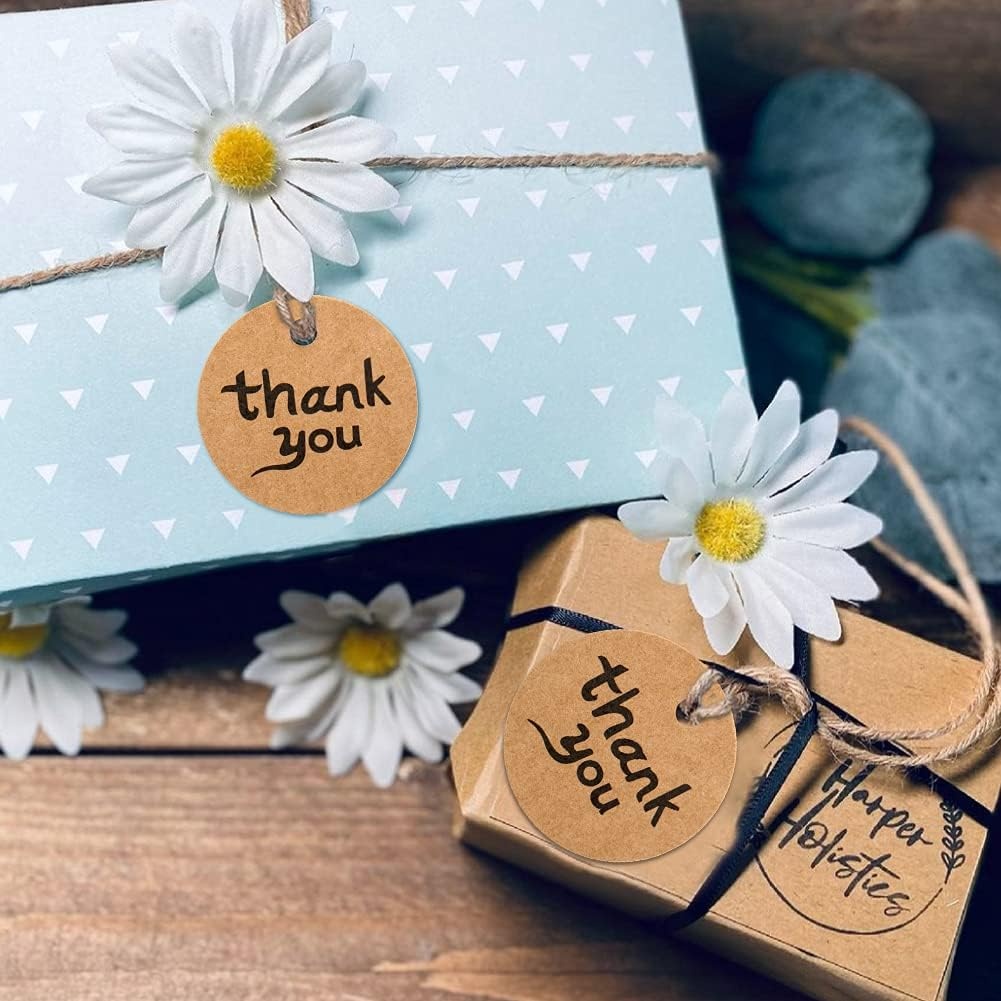 image:imageG2PLUS 100PCS Thank You Very Much Tags Rose Gold Foil Thank You Tag 22 in White Paper Round Gift Tags with String for Gift Wrapping DIY Arts amp Crafts Wedding Party FavorsKraft 1