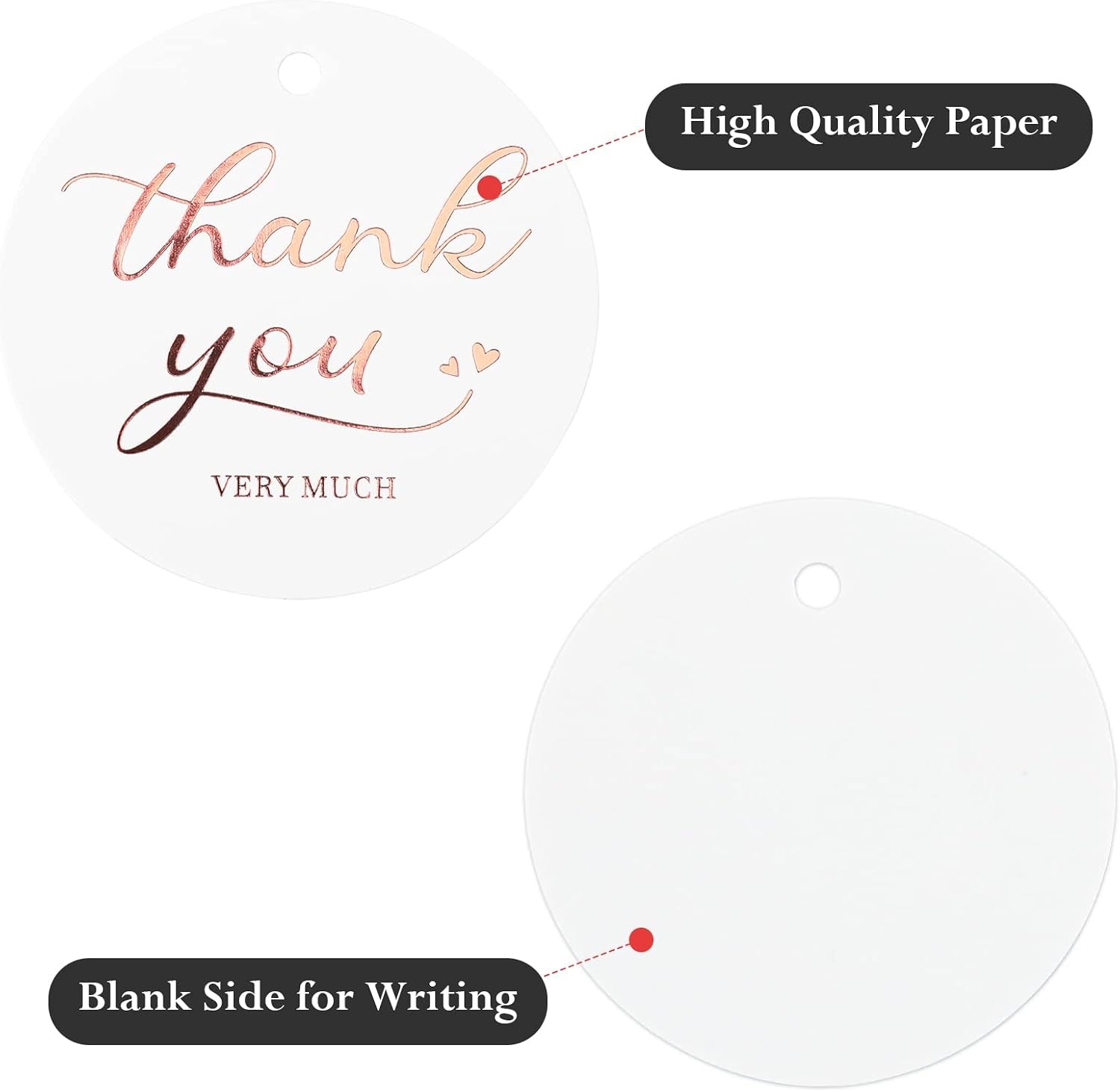 image:imageG2PLUS 100PCS Thank You Very Much Tags Rose Gold Foil Thank You Tag 22 in White Paper Round Gift Tags with String for Gift Wrapping DIY Arts amp Crafts Wedding Party FavorsRose Red Gold