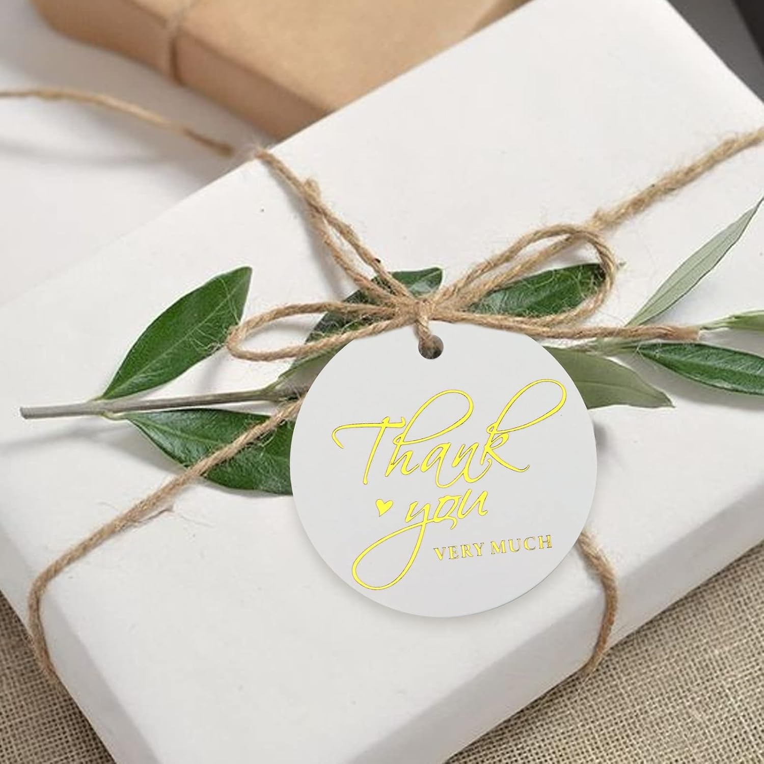 image:imageG2PLUS 100PCS Thank You Very Much Tags Rose Gold Foil Thank You Tag 22 in White Paper Round Gift Tags with String for Gift Wrapping DIY Arts amp Crafts Wedding Party FavorsThank You Tag White