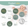 image:imageG2PLUS 210PCS Baby Shower Candy Stickers 075 inch Round Sage Green Baby Shower Stickers for Hershey Kisses Envelope Seals Invitations