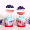 image:imageG2PLUS American Thank You Stickers 500PCS American Flag Stickers 1 inch Round Thank You Patriotic Gift Sticker Star American Flag Label Sticker Roll for Envelope Seals