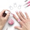image:imageG2PLUS Glue Rings for Eyelash Extensions 100pcs Disposable Lash Rings for Pigment Baby Pink Eyelash Glue Holder Makeup Plastic Glue Cup for Nail Art and TattooCream White