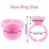 image:imageG2PLUS Glue Rings for Eyelash Extensions 100pcs Disposable Lash Rings for Pigment Baby Pink Eyelash Glue Holder Makeup Plastic Glue Cup for Nail Art and TattooPinK