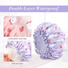 image:imageG2PLUS Kids Shower Cap 2 Pack Cute Cartoon Bath Hat Reusable Double Layer Bathing Cap for Toddlers and Children Hair Washingbunny