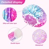 image:imageG2PLUS Kids Shower Cap 2 Pack Cute Cartoon Bath Hat Reusable Double Layer Bathing Cap for Toddlers and Children Hair Washingunicorns and whales