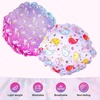 image:imageG2PLUS Kids Shower Cap 2 Pack Cute Cartoon Bath Hat Reusable Double Layer Bathing Cap for Toddlers and Children Hair Washingunicorns and whales