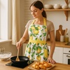 image:imageG2PLUS Thick Lemon Cotton Apron Kitchen Apron for Women Adjustable Cooking Apron with Pocket for Baking Garden ChristmasYellowelegant