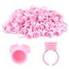 image:imageG2PLUS Glue Rings for Eyelash Extensions 100pcs Disposable Lash Rings for Pigment Baby Pink Eyelash Glue Holder Makeup Plastic Glue Cup for Nail Art and TattooBabyPink