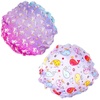 image:imageG2PLUS Kids Shower Cap 2 Pack Cute Cartoon Bath Hat Reusable Double Layer Bathing Cap for Toddlers and Children Hair Washingunicorns and whales