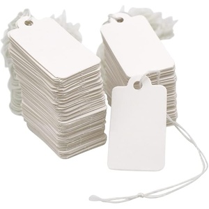 image:imageG2PLUS 500PCS Small Price Tags with String Attached 18 X 1 in Clothing Size Label Coupon Tags Brown Blank Marking Merchandise Tag for Product Jewelry Clothing Tag Store Sale SuppliesWhite1500pcs