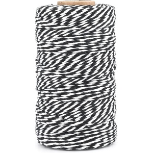 image:imageG2PLUS Black String 2MM 328 Feet Natural Cotton String for Crafts Black Cotton Bakers Twine String Packing String for Gift Wrapping DIY Arts and Crafts Halloween Christmas DecorBlack and White