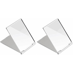 image:imageG2PLUS Portable Folding Vanity Mirror UltraSlim Aluminum Shell Travel Mirror 4x3 Inch Small Mirror for Travel Bathroom Makeup Beauty Grooming45L x 32W Pack of 2
