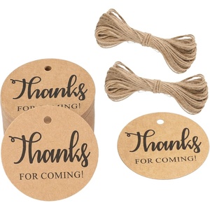 image:imageG2PLUS Thank You Tags 100PCS Thank You for Coming Tags 2 in Round Kraft Paper Gift Tag with String for Gift Wrapping DIY Arts amp Crafts Wedding Party FavorsBrown Coming