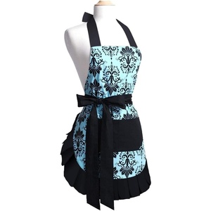 image:imageG2PLUS Thick Lemon Cotton Apron Kitchen Apron for Women Adjustable Cooking Apron with Pocket for Baking Garden ChristmasBluevintage