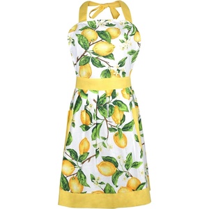 image:imageG2PLUS Thick Lemon Cotton Apron Kitchen Apron for Women Adjustable Cooking Apron with Pocket for Baking Garden ChristmasYellowelegant