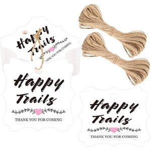 image:imageG2PLUS Wedding Favors Tags 100PCS Hugs and Kisses from The New Mr amp Mrs Tags 2x2 in Kraft Paper Gift Tag with String for Gift Wrapping Wedding Bridal Shower Anniversary Party FavorWhite Happy Trails