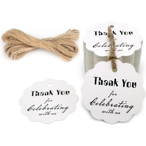 image:imageG2PLUS Wedding Favors Tags 100PCS Hugs and Kisses from The New Mr amp Mrs Tags 2x2 in Kraft Paper Gift Tag with String for Gift Wrapping Wedding Bridal Shower Anniversary Party FavorScallopedcelebrating