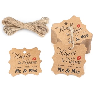image:imageG2PLUS Wedding Favors Tags 100PCS Hugs and Kisses from The New Mr amp Mrs Tags 2x2 in Kraft Paper Gift Tag with String for Gift Wrapping Wedding Bridal Shower Anniversary Party Favor100pcs Brown Mr  Mrs Tags