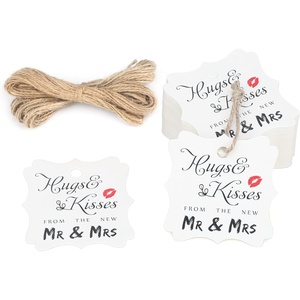 image:imageG2PLUS Wedding Favors Tags 100PCS Hugs and Kisses from The New Mr amp Mrs Tags 2x2 in Kraft Paper Gift Tag with String for Gift Wrapping Wedding Bridal Shower Anniversary Party Favor100pcs White Mr  Mrs Tags