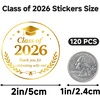 image:imageG2PLUS Graduation Stickers  120Pcs Class of 2026 Stickers 16in Silver Foil Graduation Cap Stickers Transparent Envelope Seal Sticker for Congrats Grad Invitation and Grad Party FavorsGraduation Thank You  White Gold