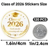 image:imageG2PLUS Graduation Stickers  120Pcs Class of 2026 Stickers 16in Silver Foil Graduation Cap Stickers Transparent Envelope Seal Sticker for Congrats Grad Invitation and Grad Party FavorsGraduation Thank You  Gold