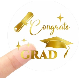 image:imageG2PLUS Graduation Stickers  120Pcs Class of 2026 Stickers 16in Silver Foil Graduation Cap Stickers Transparent Envelope Seal Sticker for Congrats Grad Invitation and Grad Party FavorsCongrats Grad  Gold