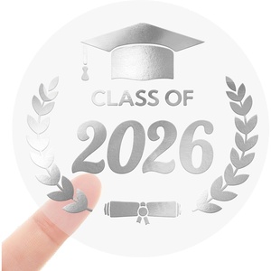 image:imageG2PLUS Graduation Stickers  120Pcs Class of 2026 Stickers 16in Silver Foil Graduation Cap Stickers Transparent Envelope Seal Sticker for Congrats Grad Invitation and Grad Party FavorsClass of 2026  Silver