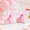 image:imageG2PLUS 24PCS Pink Bow Gift Bags with Handles Clear PVC Plastic Goodie Bag  79x79x28in Party Favor Bag with Bownot and Thank You Tags Reusable for Weddings Baby Showers Birthdays and GiftsPink