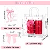 image:imageG2PLUS 24PCS Pink Bow Gift Bags with Handles Clear PVC Plastic Goodie Bag  79x79x28in Party Favor Bag with Bownot and Thank You Tags Reusable for Weddings Baby Showers Birthdays and GiftsPink