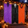 image:imageG2PLUS Halloween Foil Fringe Hanging Ghosts 2 Pack 33x66 FeetBlackOrangePurple