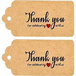 image:imageG2PLUS Thank You for Celebrating with Us Tags 100PCS Kraft Paper Gift Tags with String for Gift Wrapping DIY ArtsampCrafts Wedding Baby Shower Birthday Party FavorsBrown Red Heart